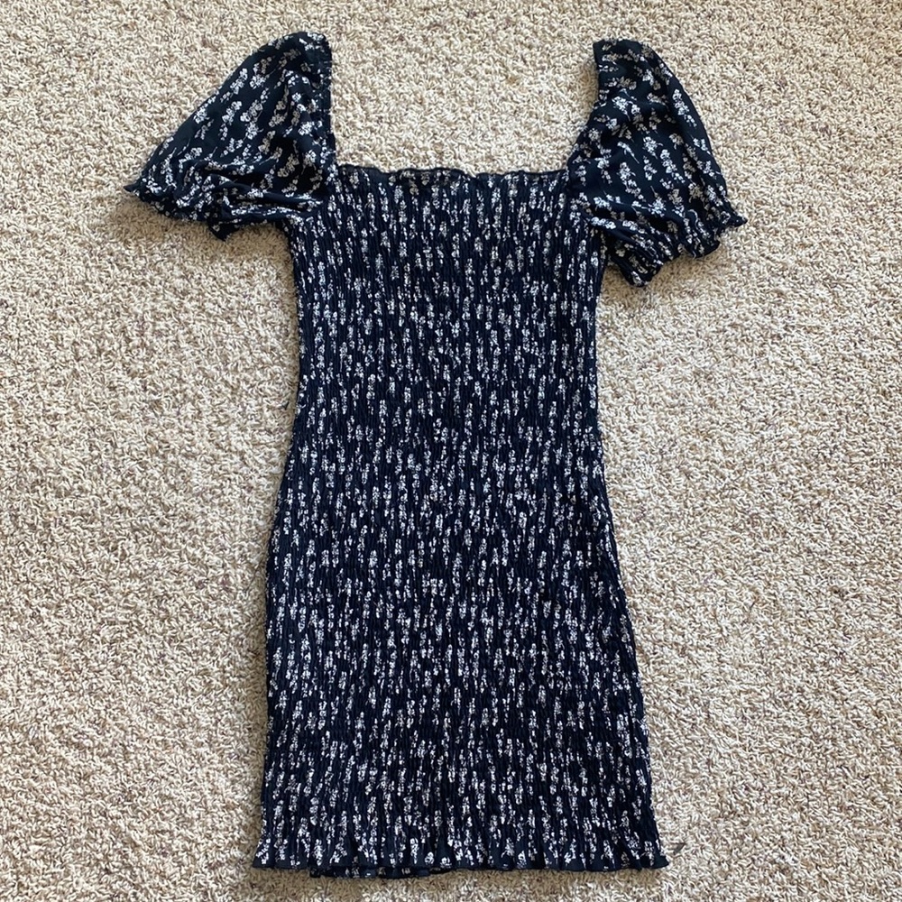 Black and white floral dress